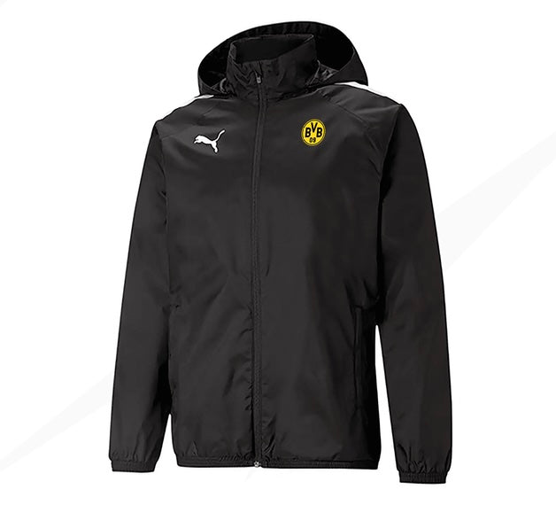 Chamarra Impermeable Puma Bvb Raincell Capucha 13-14y Negro