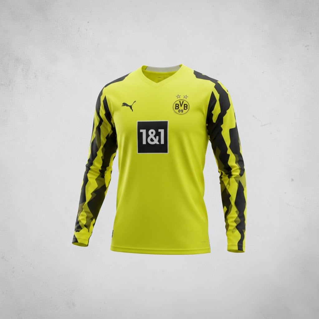 Puma dryCELL · 1&1 · Talla M adulto · BVB Jersey Manga Larga Amarillo Neón - Personalizado RICKEN 18