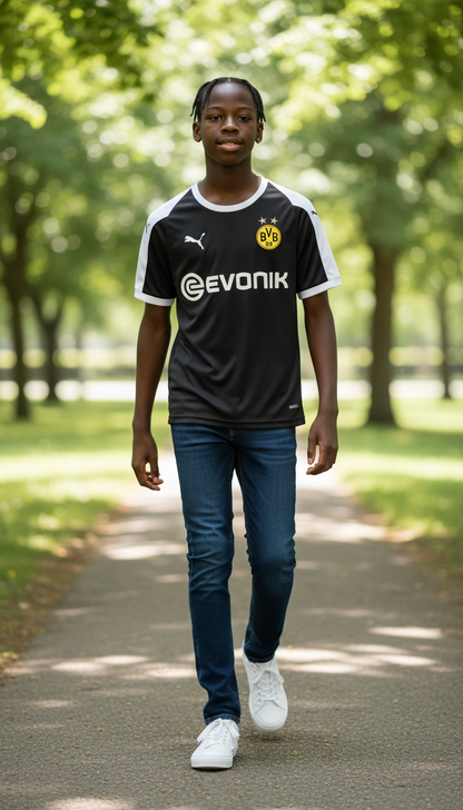 Playera Puma Evonik Borussia Dortmund Bvb Negro/blanco 7-8Y