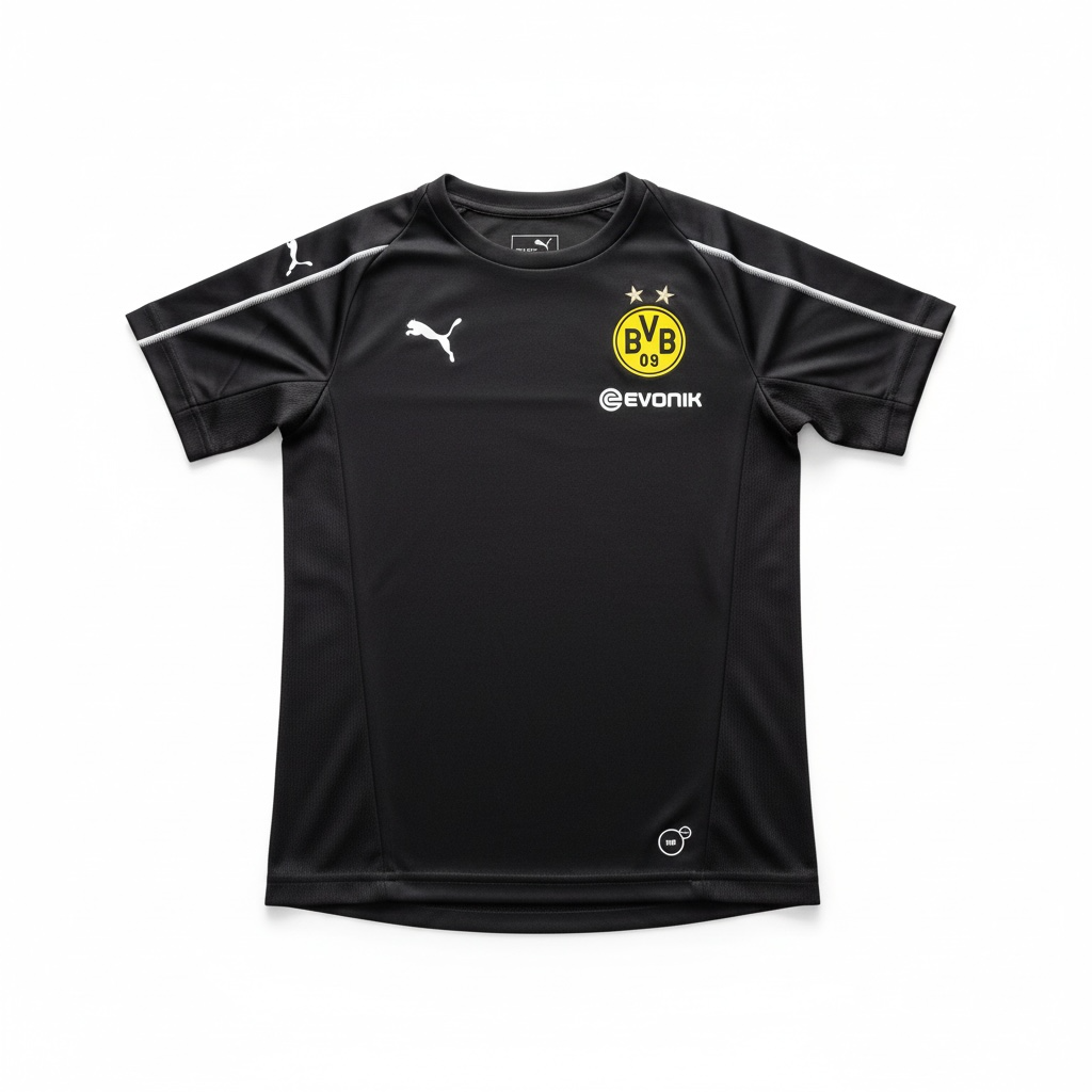 Playera Borussia Dortmund Bvb Evonik Training Negro 9-10y