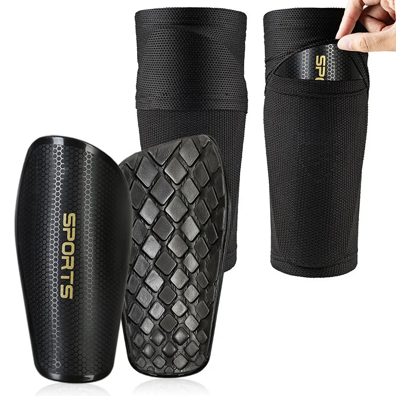 Ultimate Sports Set: Unisex Soccer Shin Guards with Anti-Drop Elastic Sleeves for Maximum Protection and Comfort