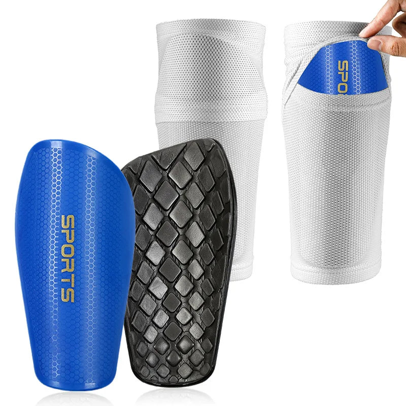 Ultimate Sports Set: Unisex Soccer Shin Guards with Anti-Drop Elastic Sleeves for Maximum Protection and Comfort