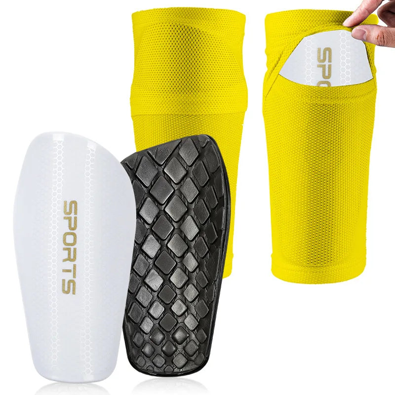 Ultimate Sports Set: Unisex Soccer Shin Guards with Anti-Drop Elastic Sleeves for Maximum Protection and Comfort