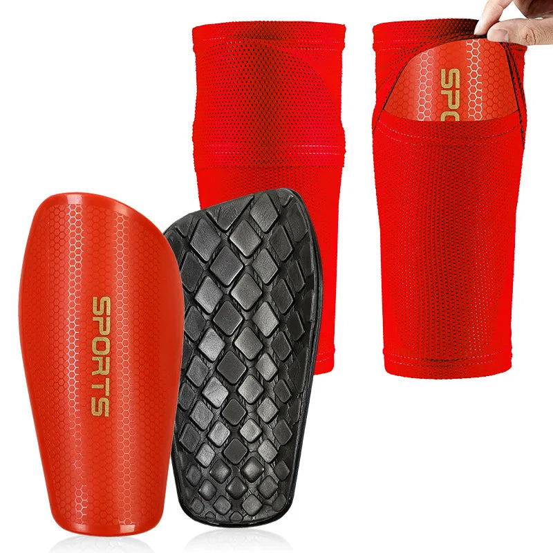 Ultimate Sports Set: Unisex Soccer Shin Guards with Anti-Drop Elastic Sleeves for Maximum Protection and Comfort